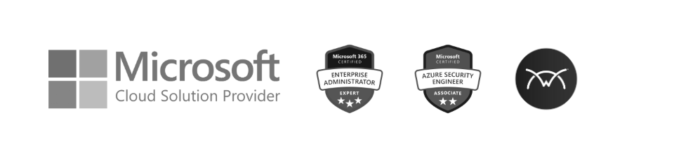Microsoft Cloud Solution Provider, Microsoft 365 Enterprise Administrator Expert and Azure Security Engineer Associate credential badges